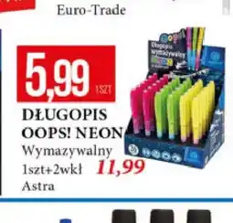 E.Leclerc Długopis wymazywalny Oops! Neon Astra 1 szt + 2 wkłady oferta