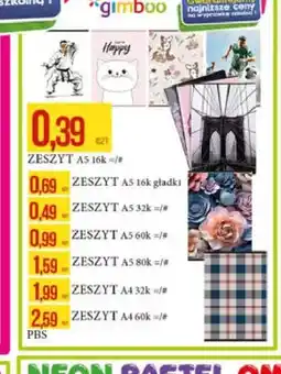 E.Leclerc Zeszyt A5 16-kartkowy oferta