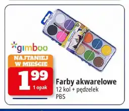 E.Leclerc Farby akwarelowe 12 kolorów + pędzelek Gimbo oferta