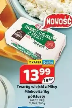 Delfin Twaróg wiejski z Pilicy półtłusty Mlekovita oferta