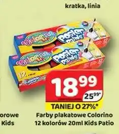 Delfin Farby plakatowe Colorino 12 kolorów 20 ml Kids Patio oferta
