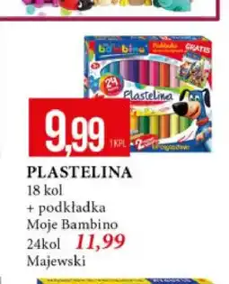 E.Leclerc Plastelina Majewski 18 kol + podkładka Moje Bambino oferta