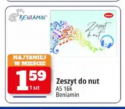 E.Leclerc Zeszyt do nut Beniamin A5 16k oferta