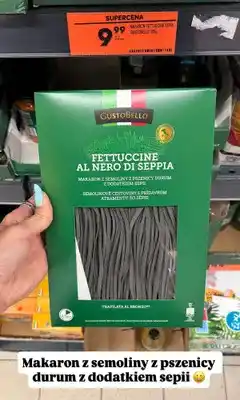 Biedronka Makaron Fettuccine al nero di seppia GustoBello oferta