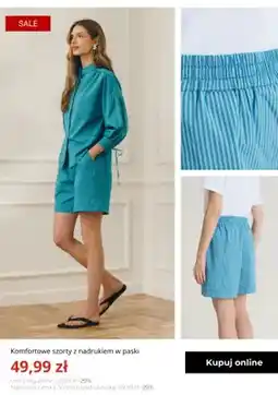 Greenpoint Szorty damskie Greenpoint z nadrukiem w paski oferta
