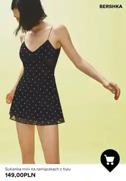 Bershka Sukienka mini na ramiączkach z tiulu Bershka oferta