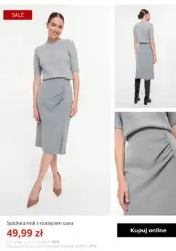 Greenpoint Spódnica midi z rozcięciem szara Greenpoint oferta