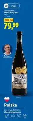 Lidl Wino białe półwytrawne Winnica Witaj Słońce Cuvee Euphoria Polska oferta