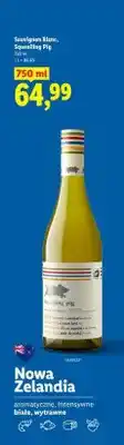 Lidl Wino białe wytrawne Squealing Pig Sauvignon Blanc Nowa Zelandia oferta