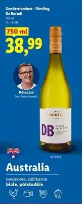Lidl Wino białe półsłodkie Gewürztraminer Riesling De Bortoli oferta