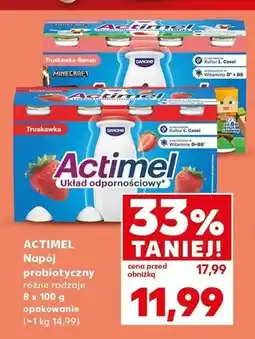 Kaufland Napój probiotyczny Actimel Truskawka 8-pak oferta