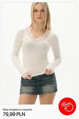 Cropp Longsleeve damski biały coquette Cropp oferta