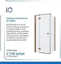 Blu Kabina kwadratowa iO IO VERA profil miedź szczotkowany oferta