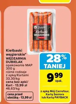 Carrefour Kiełbaski węgierskie Wędzarnia Dubielak oferta