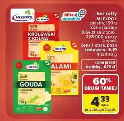Carrefour Ser żółty Królewski z Kolna plastry Mlekpol oferta