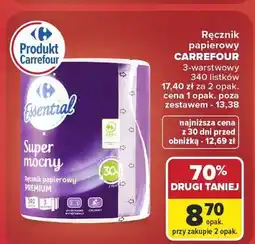 Carrefour Ręcznik papierowy Carrefour Essential 3-warstwowy 340 listków oferta