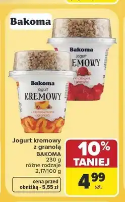 Carrefour Jogurt kremowy z malinami i granolą Bakoma oferta