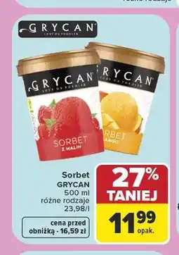 Carrefour Sorbet z malin Grycan oferta