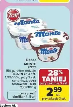 Carrefour Deser Monte White Zott oferta