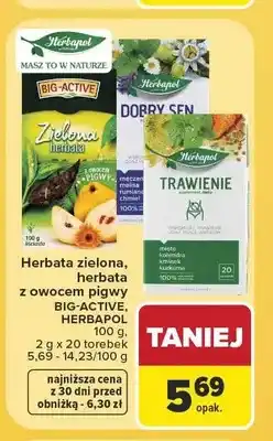 Carrefour Herbata zielona Big-Active oferta