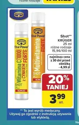 Carrefour Suplement diety Krüger Vital Power Witamina C 1000 z cynkiem Forte oferta
