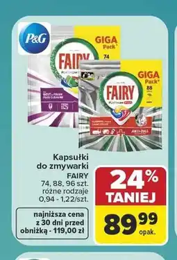 Carrefour Kapsułki do zmywarki Fairy Platinum Plus oferta