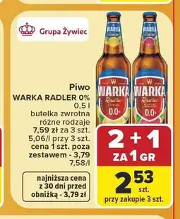 Carrefour Piwo bezalkoholowe Warka Radler oferta