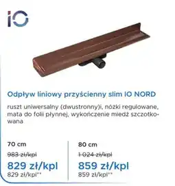 Blu Odpływ liniowy przyścienny slim IO NORD oferta