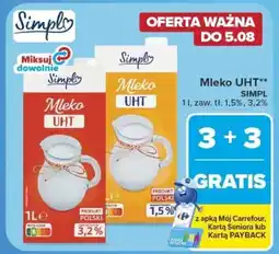 Carrefour Mleko uht simpl oferta