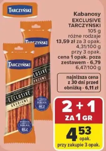 Carrefour Kabanosy EXCLUSIVE TARCZYŃSKI oferta