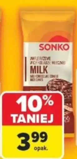 Carrefour Sonko Wafle Ryżowe w Czekoladzie Mlecznej Milk oferta