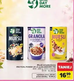 Carrefour Musli śniadaniowe PROTEIN, POWER UP, À LA BLUEBERRY PIE oferta