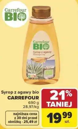 Carrefour Syrop z agawy bio CARREFOUR oferta