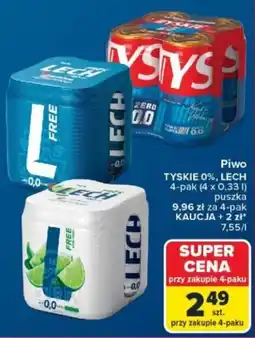 Carrefour Piwo TYSKIE 0%, LECH oferta