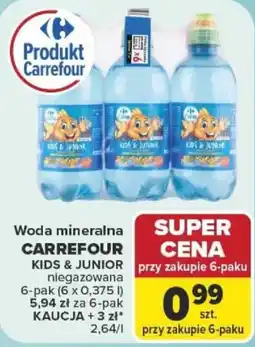Carrefour Woda mineralna CARREFOUR KIDS & JUNIOR niegazowana oferta
