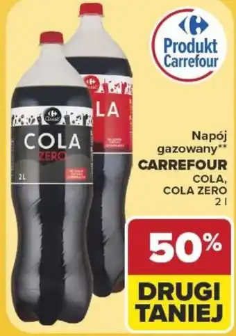 Carrefour Napój gazowany CARREFOUR COLA, COLA ZERO oferta