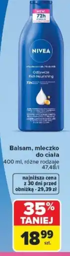 Carrefour NIVEA Balsam, mleczko do ciała oferta