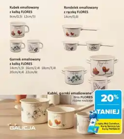 Carrefour Kubki, garnki emaliowane linia FLORES oferta
