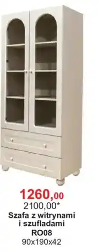 Meble Bodzio Szafa z witrynami i szufladami RO08 oferta