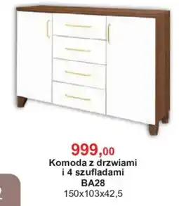 Meble Bodzio Komoda z drzwiami i 4 szufladami BA28 oferta