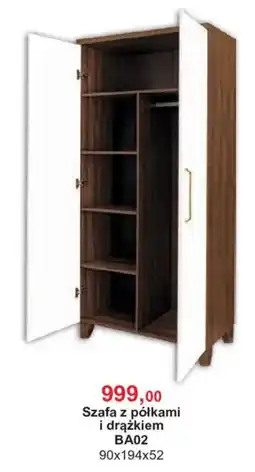 Meble Bodzio Szafa z półkami i drążkiem BA02 oferta