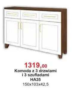 Meble Bodzio Komoda z 3 drzwiami i 3 szufladami HA35 oferta