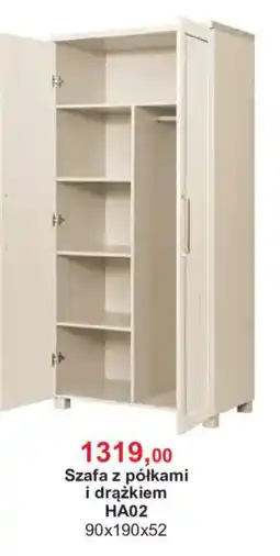 Meble Bodzio Szafa z półkami i drążkiem HA02 oferta