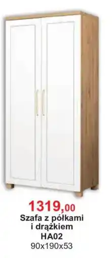 Meble Bodzio Szafa z półkami i drążkiem HA02 oferta
