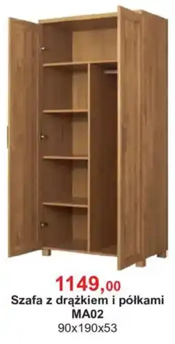 Meble Bodzio Szafa z drążkiem i półkami MA02 oferta