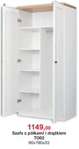 Meble Bodzio Szafa z półkami i drążkiem TO02 oferta