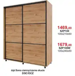 Meble Bodzio dąb Soma ciemny/czarne okucie DSC/OCZ oferta
