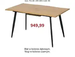 Meble Bodzio Stół z blatem w kolorze dębowym i nogami w kolorze czarnym oferta