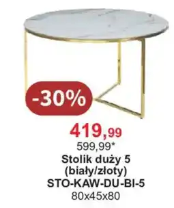 Meble Bodzio Stolik duży 5 (biały/złoty) oferta