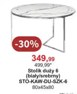 Meble Bodzio Stolik duży 6 (biały/srebrny) oferta
